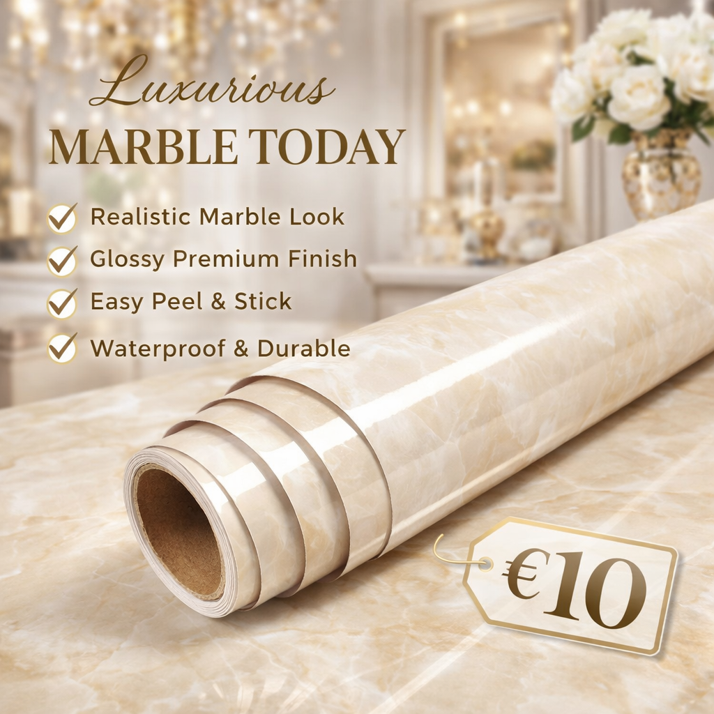 Beige & Cream Marble Gloss - Budget Interiors