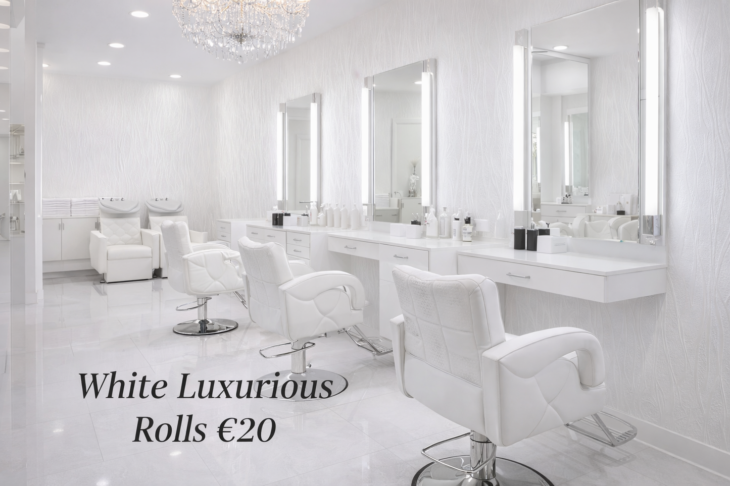 White Luxurious Wallpaper , Excellent for Salon , Water & Heat-Resistant