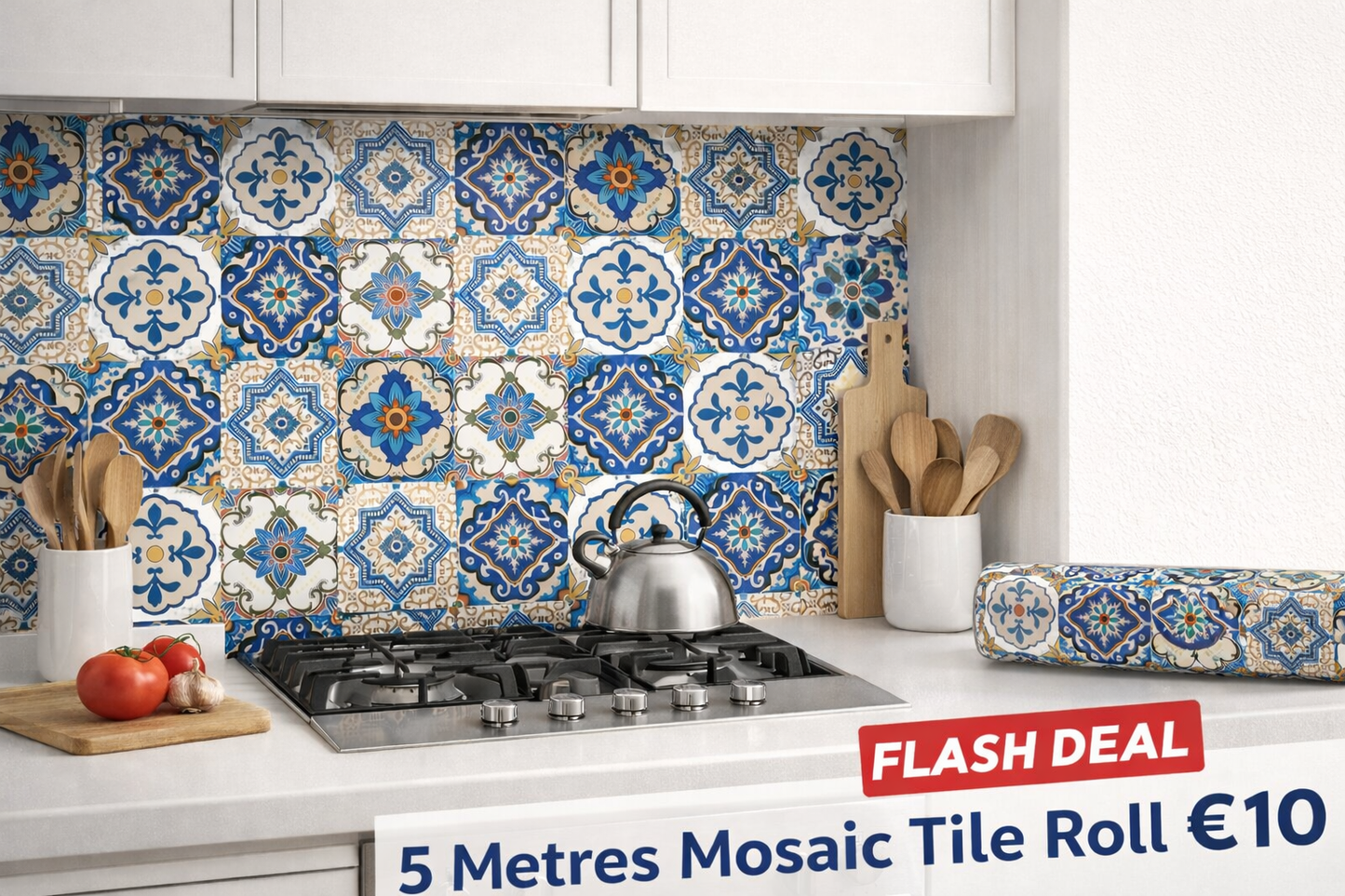 Mosaic Gloss Tile Self-Adhesive Roll
