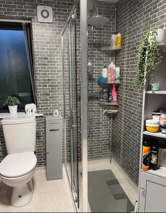 Grey Tile Effect Stick On Roll over Existing Tiles or Walls