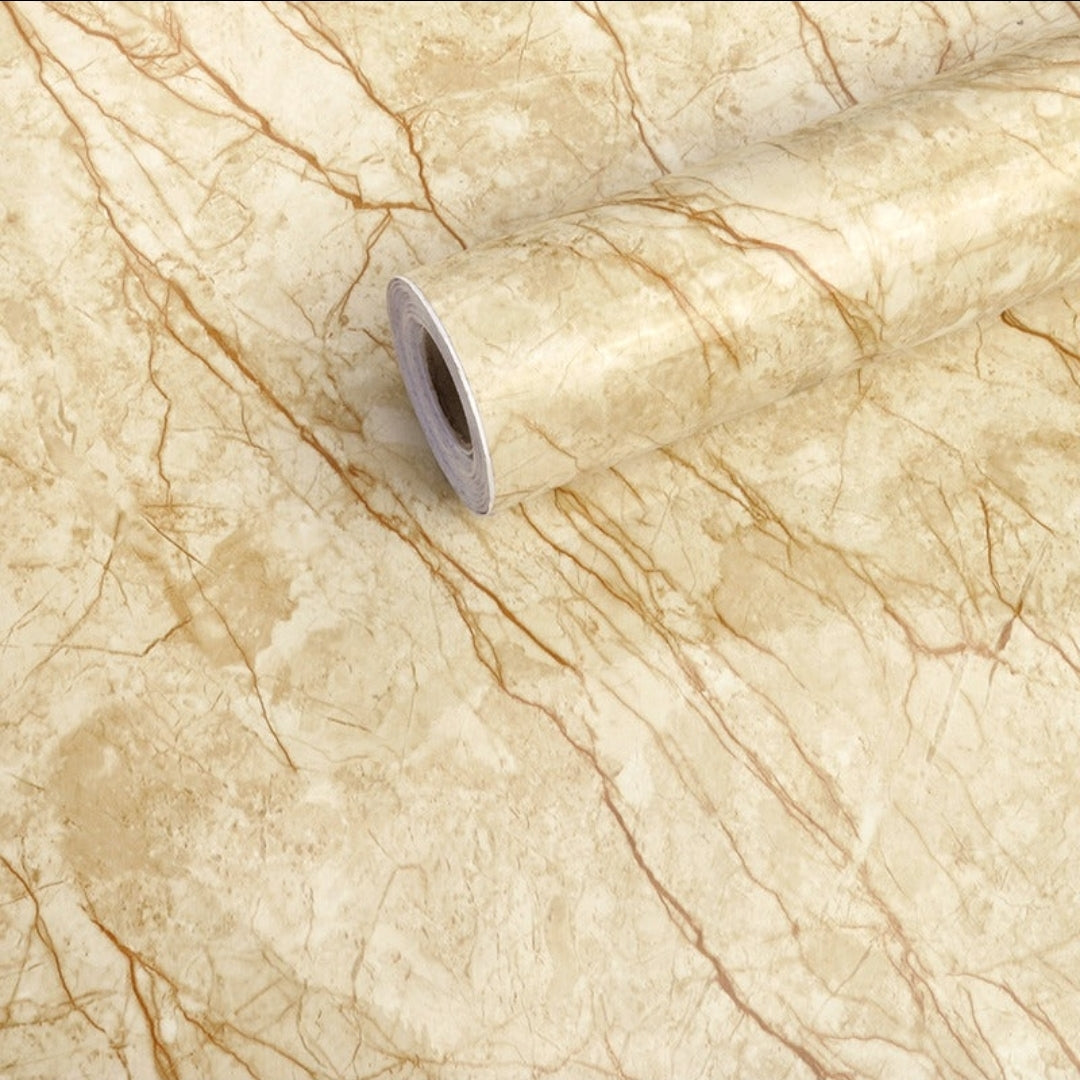 Beige Marble Gloss , Extra wide Roll