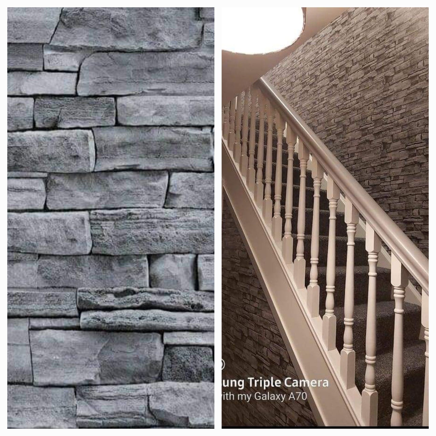 Slate Stone Brick Effect Stick on Roll