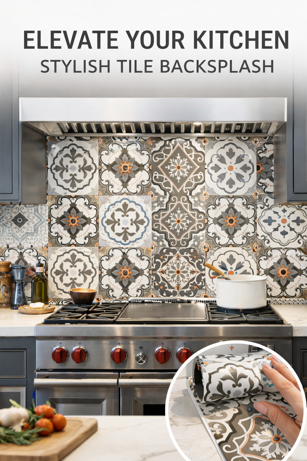 Mosaic Tile Effect Stick On Roll