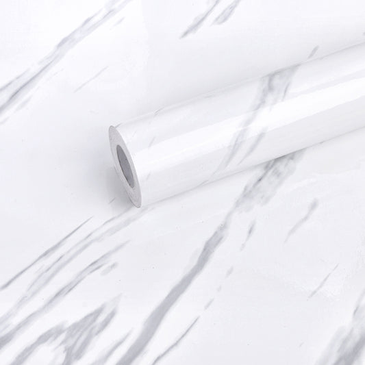 White Grey Marble Luxurious Gloss - Thicker Quality Roll