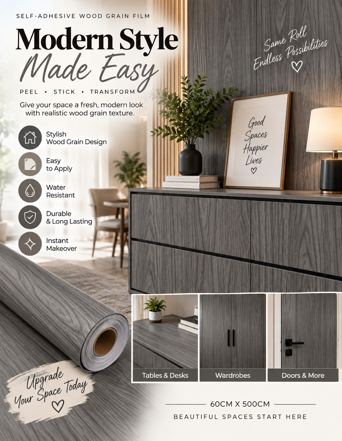 Wood Self adhesive Roll ..