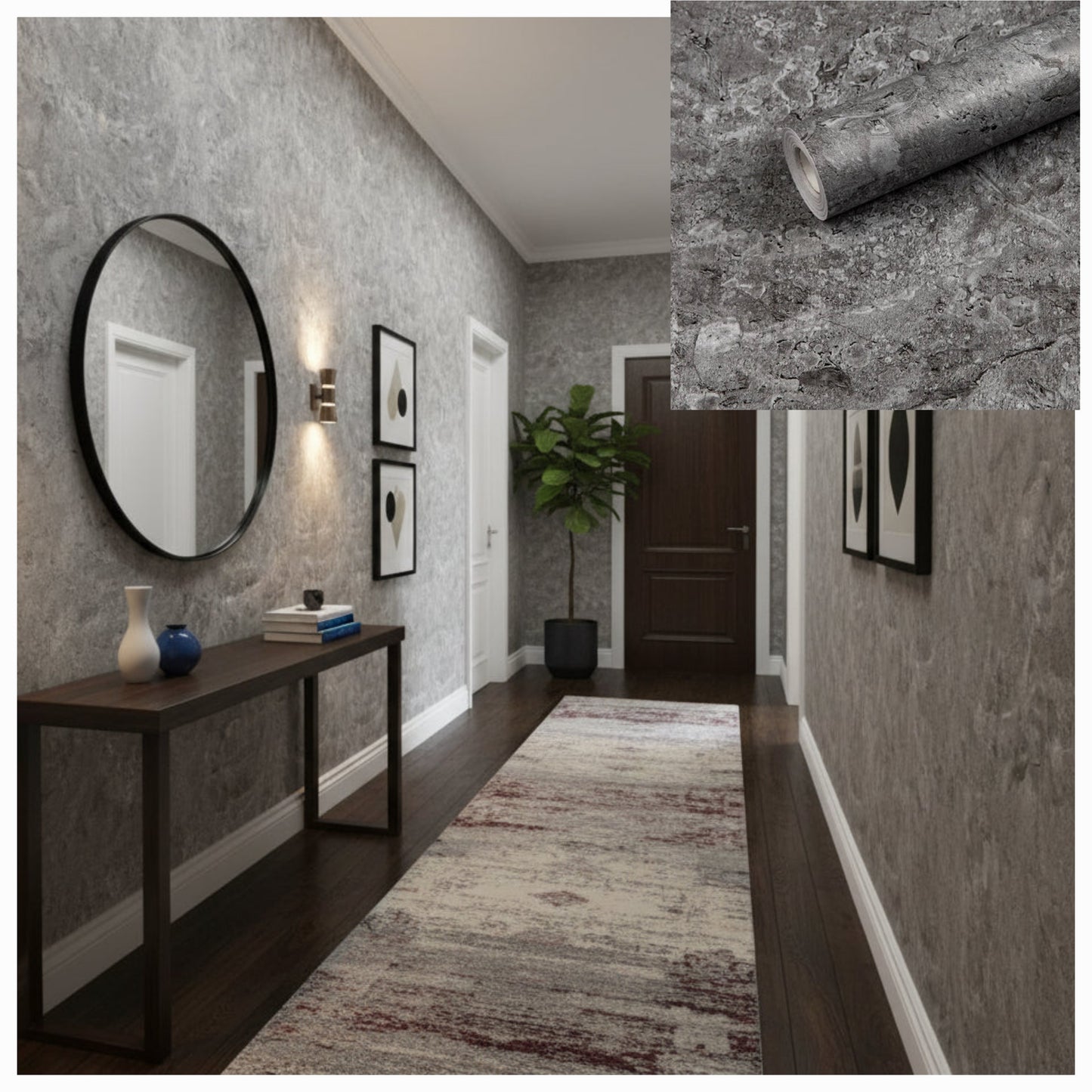 Grey Embossed Self-Adhesive Roll