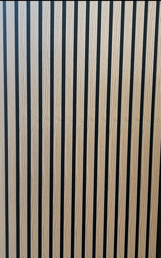 Accoustic Wood Effect Stick On Wallpaper