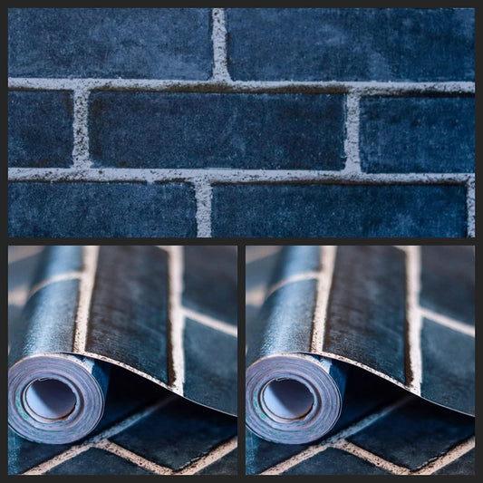 Navy Brick Wallpaper
