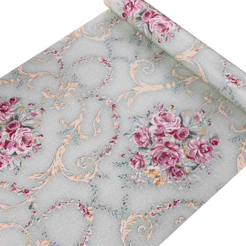 Green Pink Floral Wallpaper