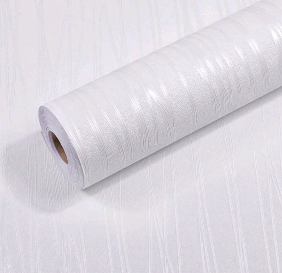 White Thick Luxurious Wallpaper EXTRA LARGE 1000CM ROLL