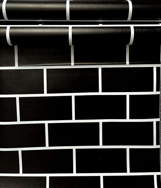 Timeless Elegance, Modern Edge – Black Tile Roll, EXTRA LONG ROLL