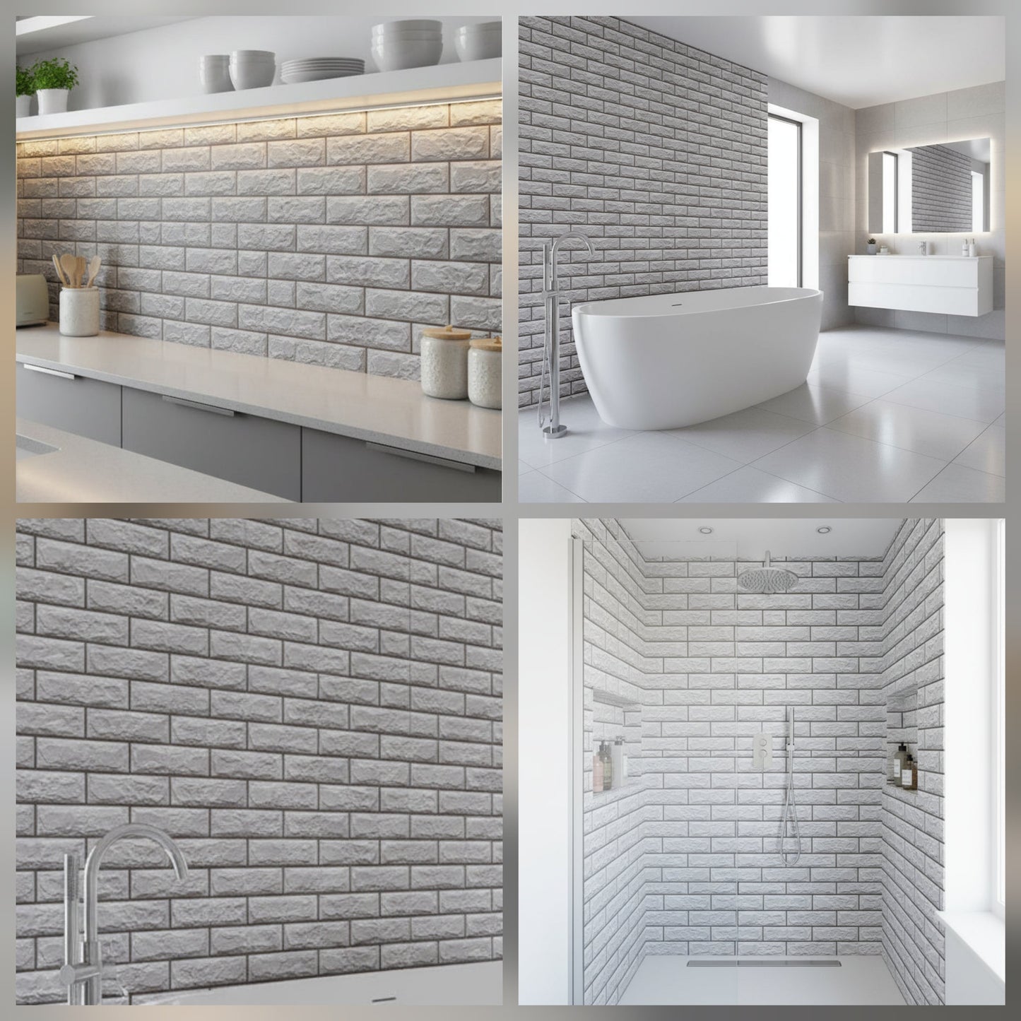 Grey 3D Tile, Extra LARGE Roll