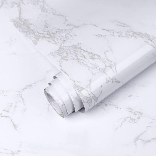 White Marble, Extra LARGE 10 Metre Roll  (1000cm)