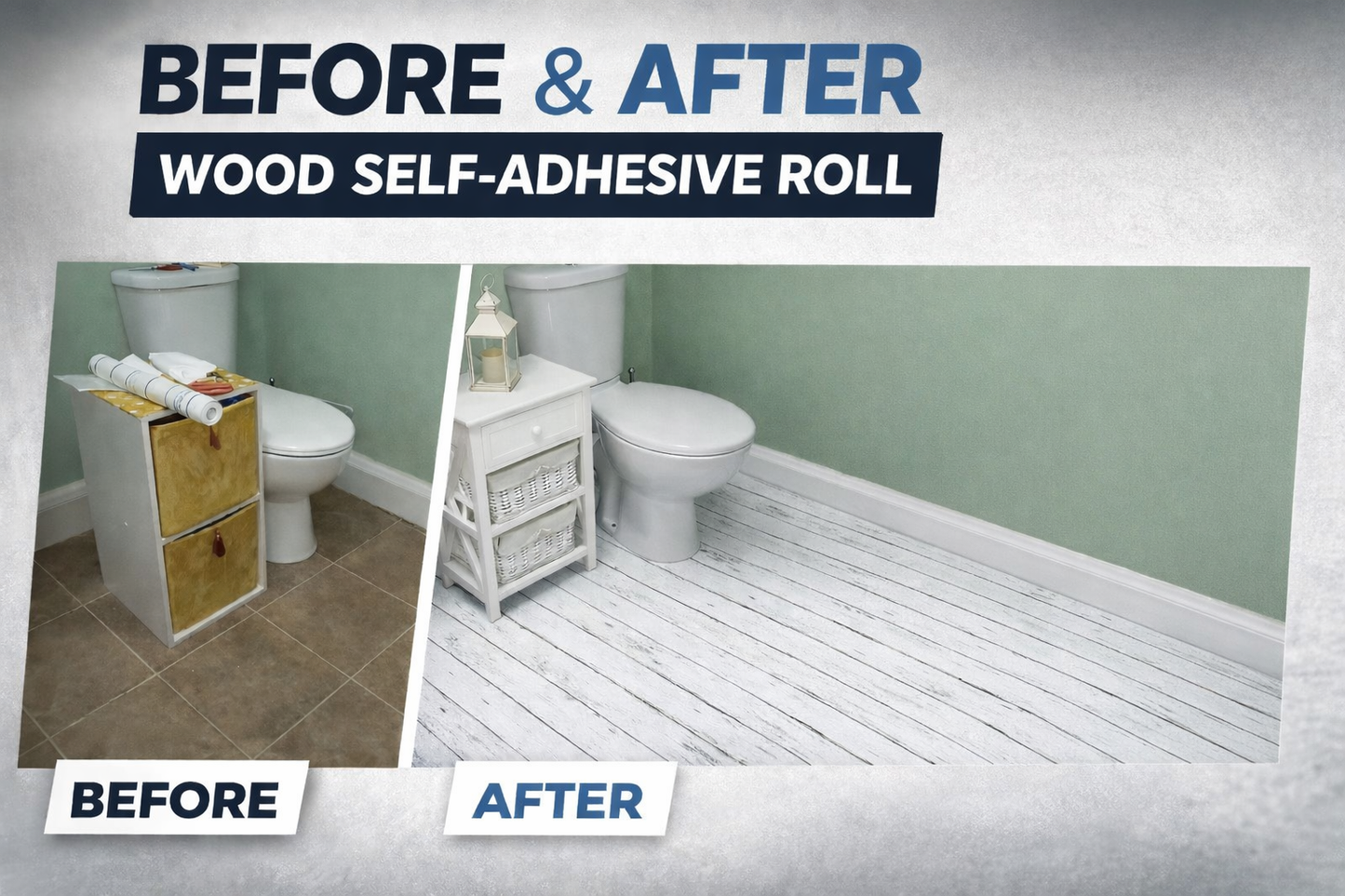 White Wood Effect Self-Adhesive Roll