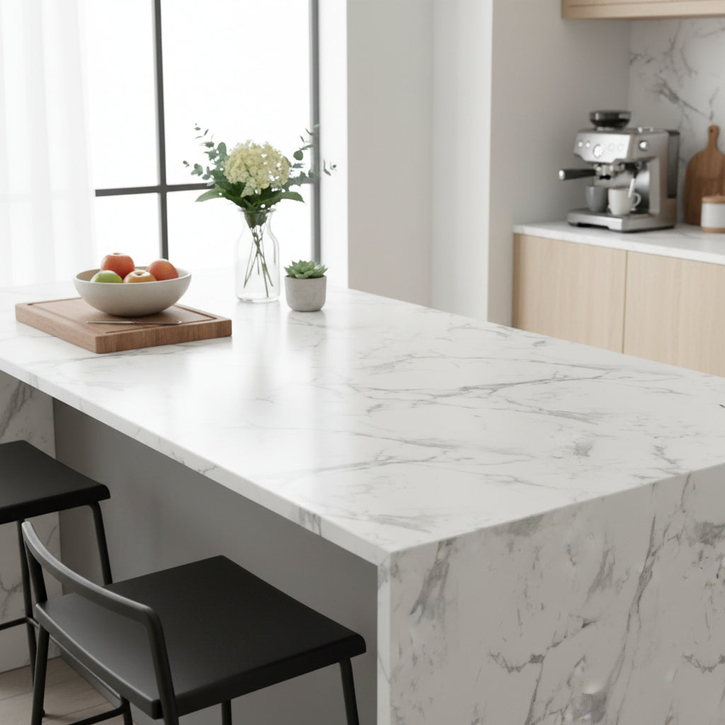 "NEW" White / Grey Marble Realistic Effect ✅️ - Budget Interiors