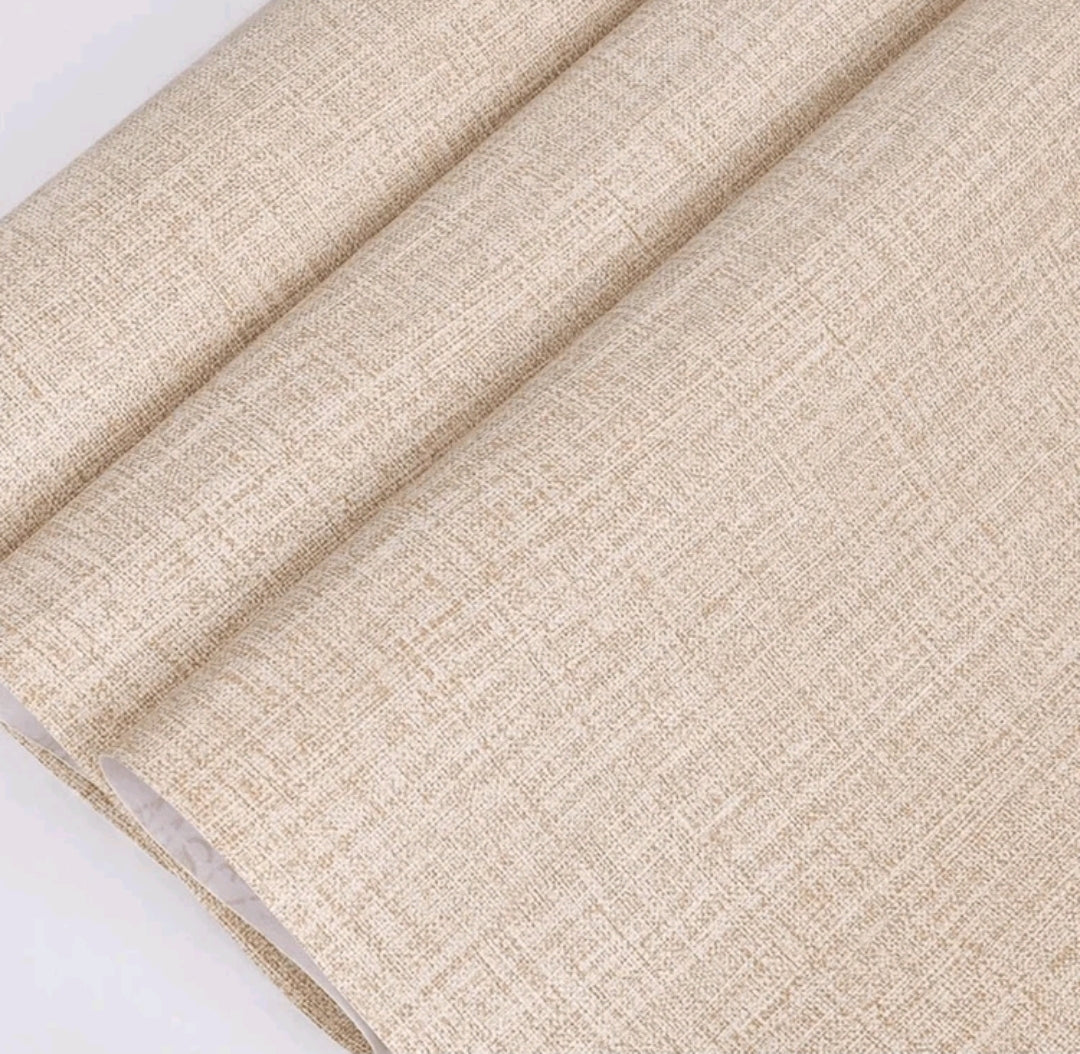 Beige Linen Effect Self-Adhesive Roll