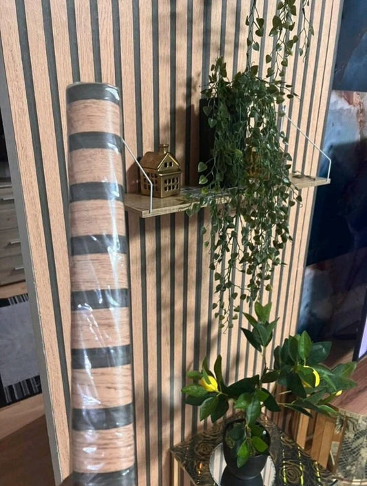 Accoustic Wood Style Stick On Wallpaper (SO REALISTIC 👌)