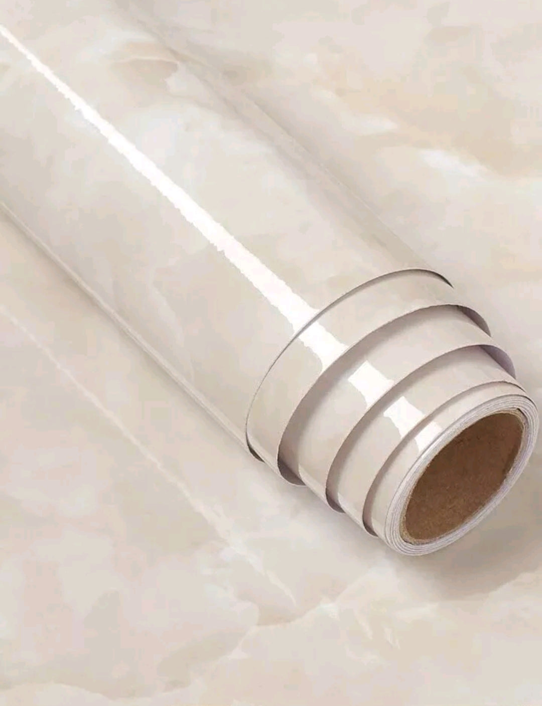 CREAM Self Adhesive Kitchen Worktop Covering Vinyl Wrap Cupboard Door / Countertops Marble Stickers