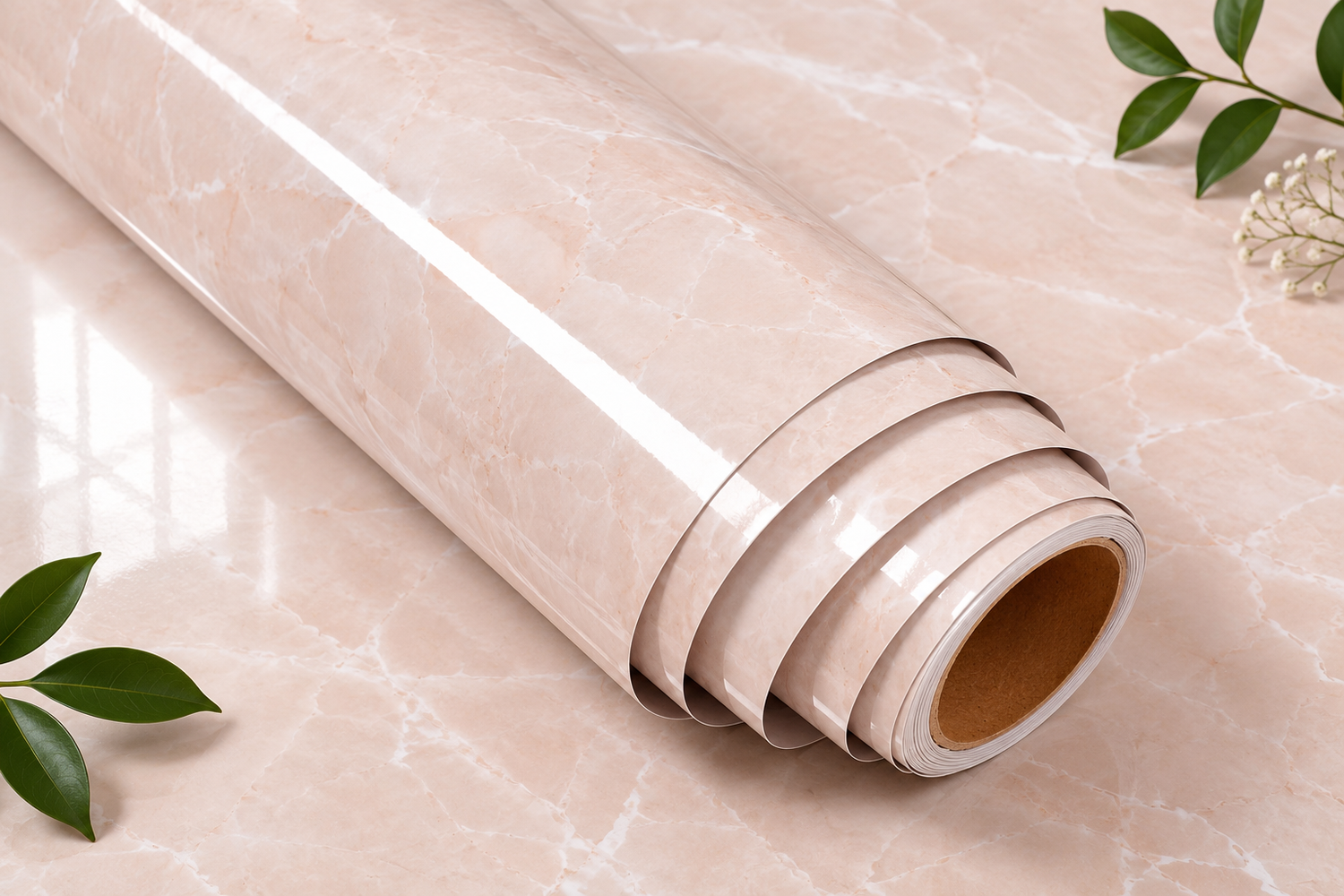 Beige / Cream Gloss Marble