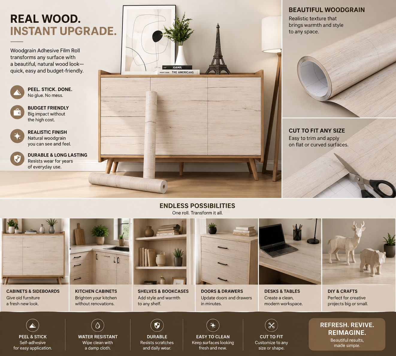 Oak Self-Adhesive Roll
