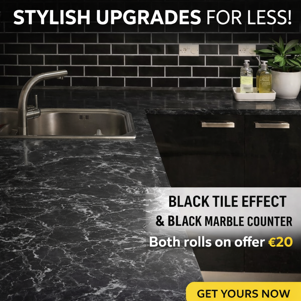 Black Tile & Marble Xtra Large Roll
