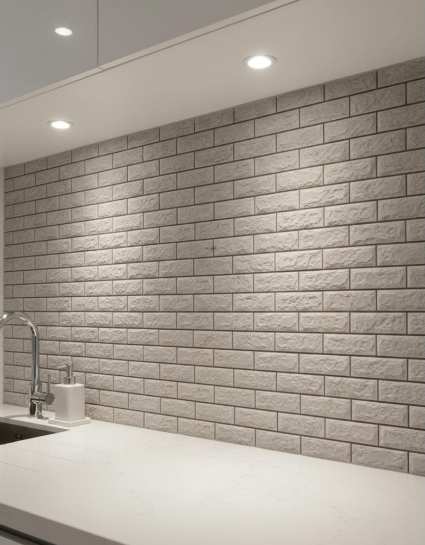 White / Grey 3d Tile Effect