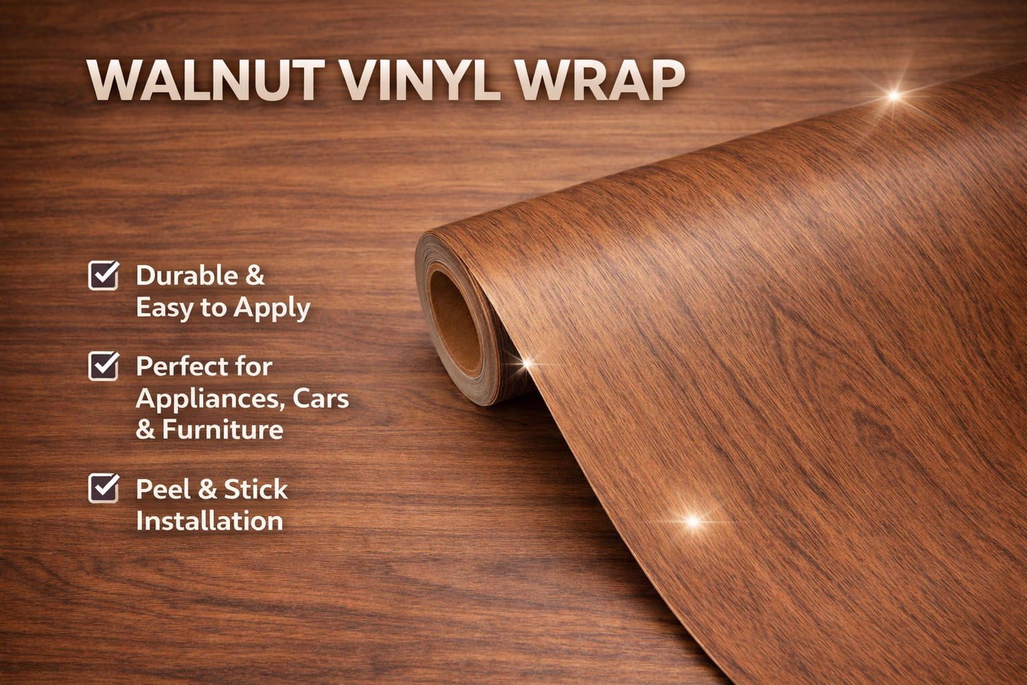 Wooden Effect Stick-On Roll