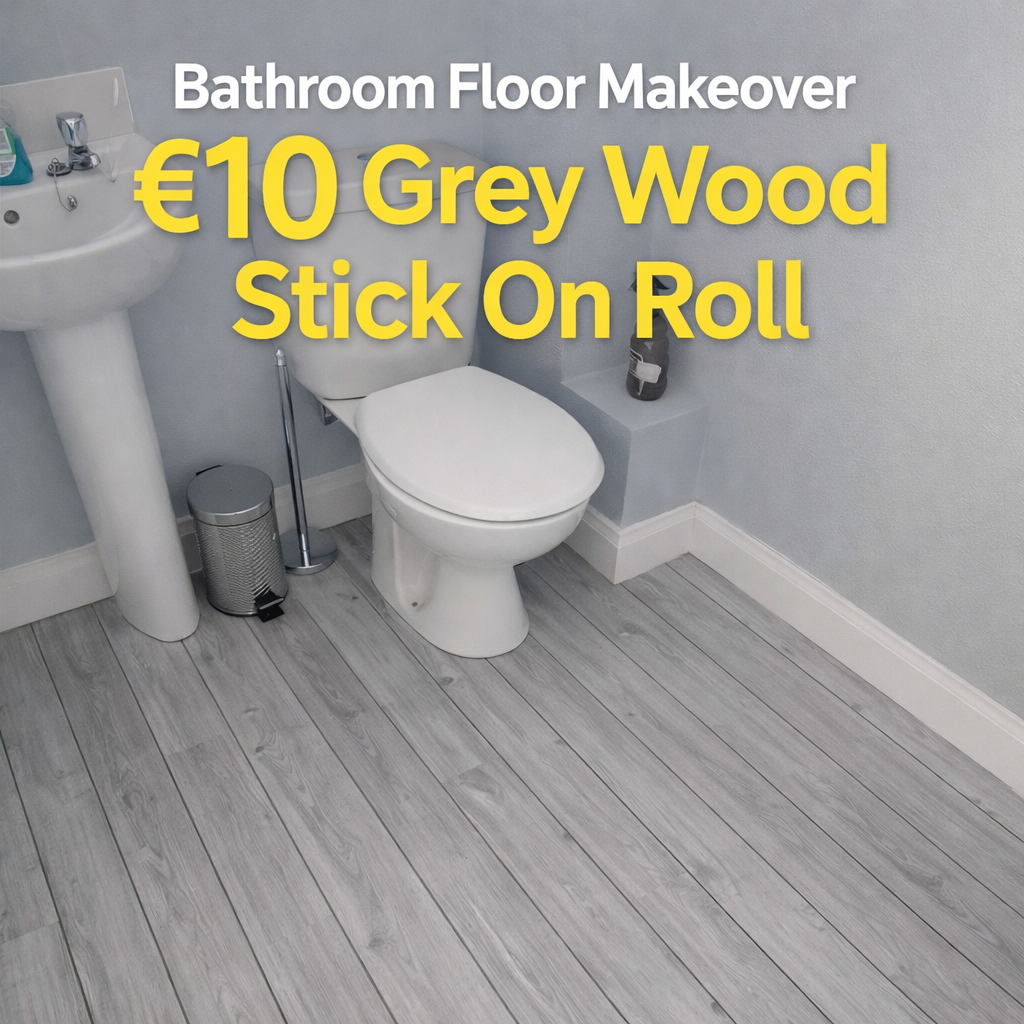 Grey Wood Viny Self Adhesive Roll .over Existing floor