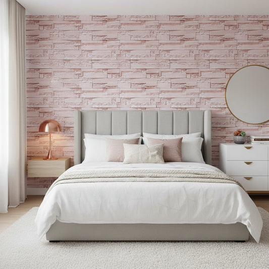 Peach 3D Brick Wallpaper