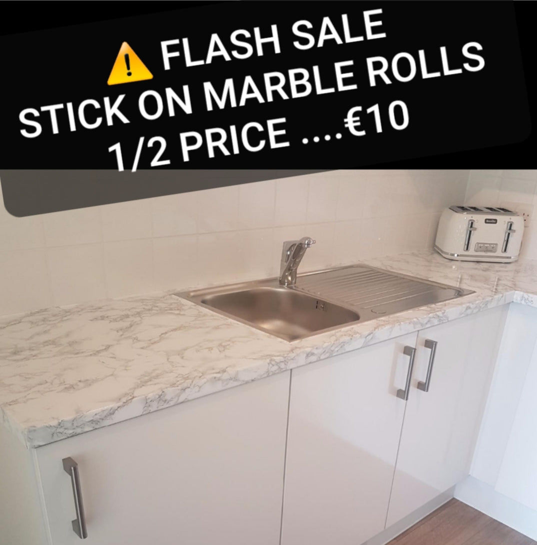 24hr Sale ... White Marble 1000cm Roll