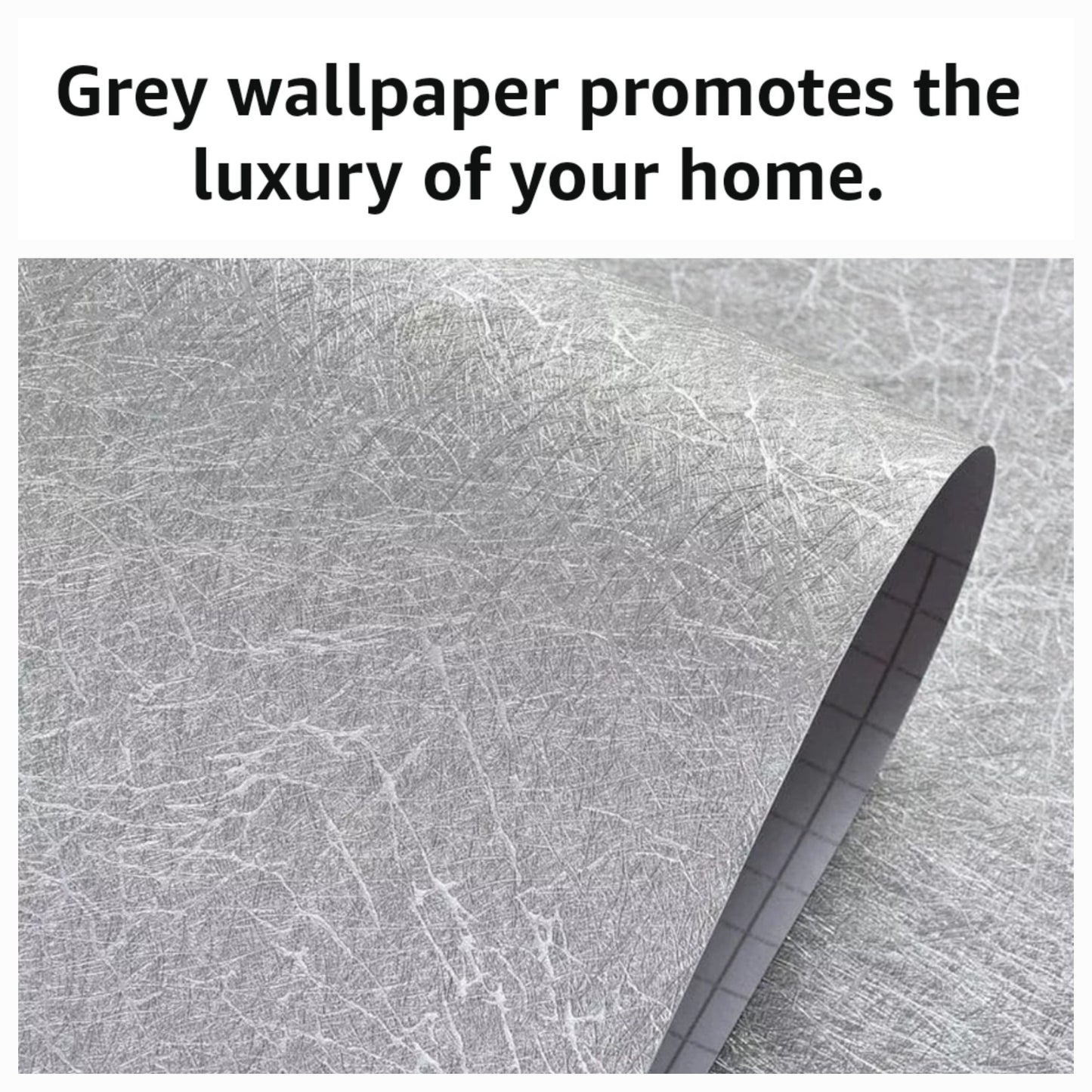 📢GREY Silk Effect Wallpaper XTRA LARGE ROLL ..10 Metres