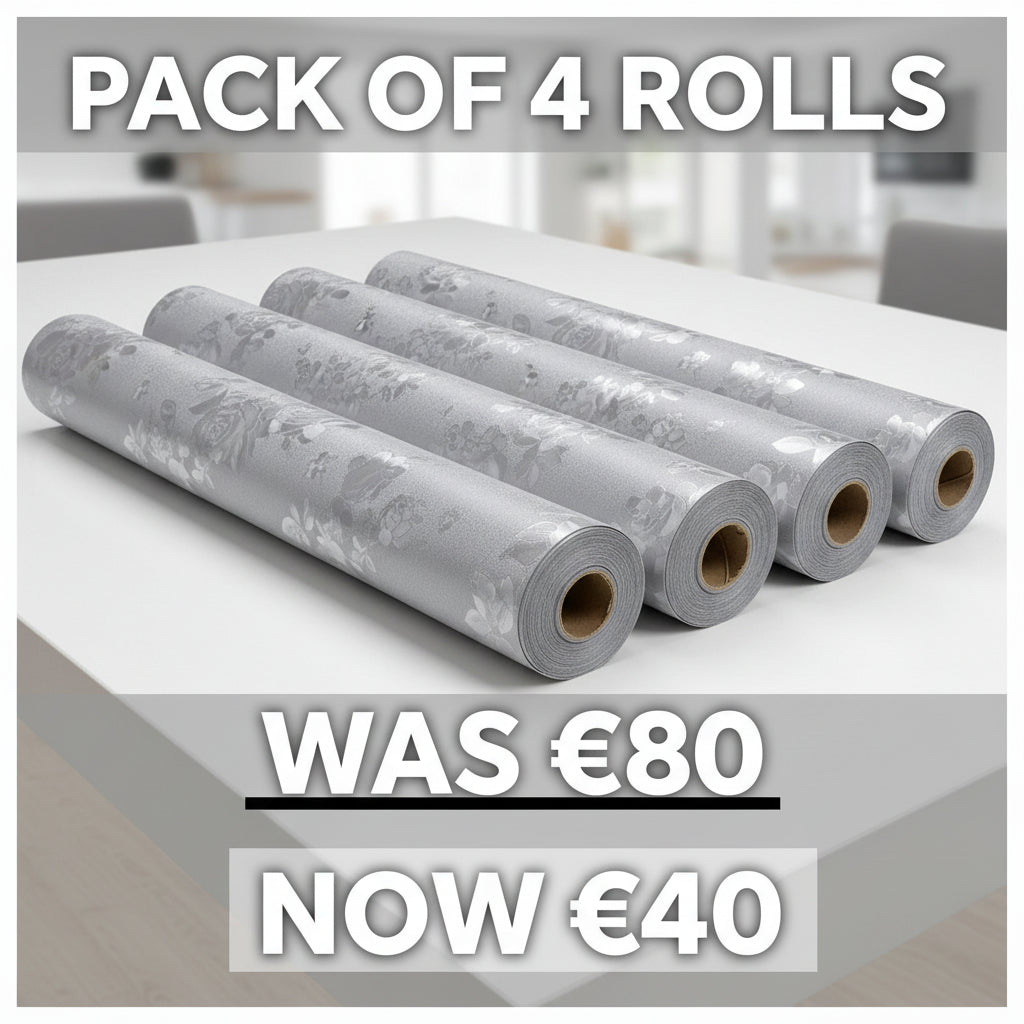 Pk of 4  FLORAL EMBOSSED WALLPAPER