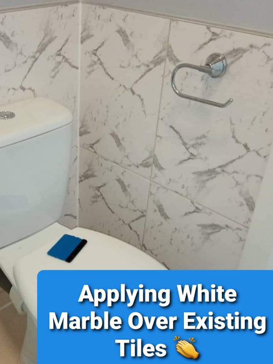 White Marble, Apply Over Existing Tiles (Heavier Roll)