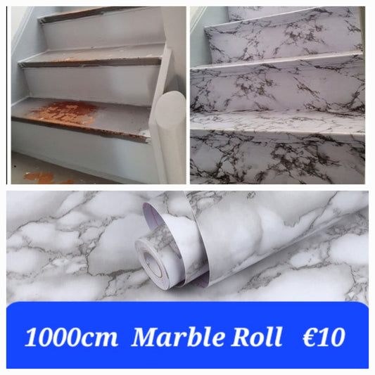 💥 24hrs SALE .. White Marble 1000cm Roll