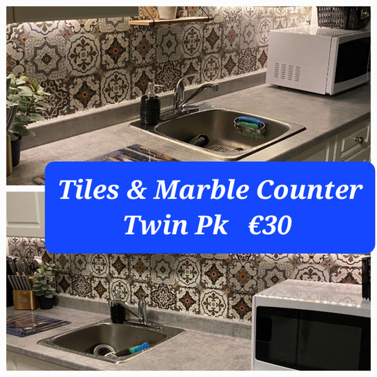 Grey Mosaic Tile & Grey Marble Counter.. TWIN PK DEAL