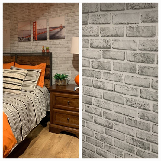 White 3D Effect Brick Wallpaper