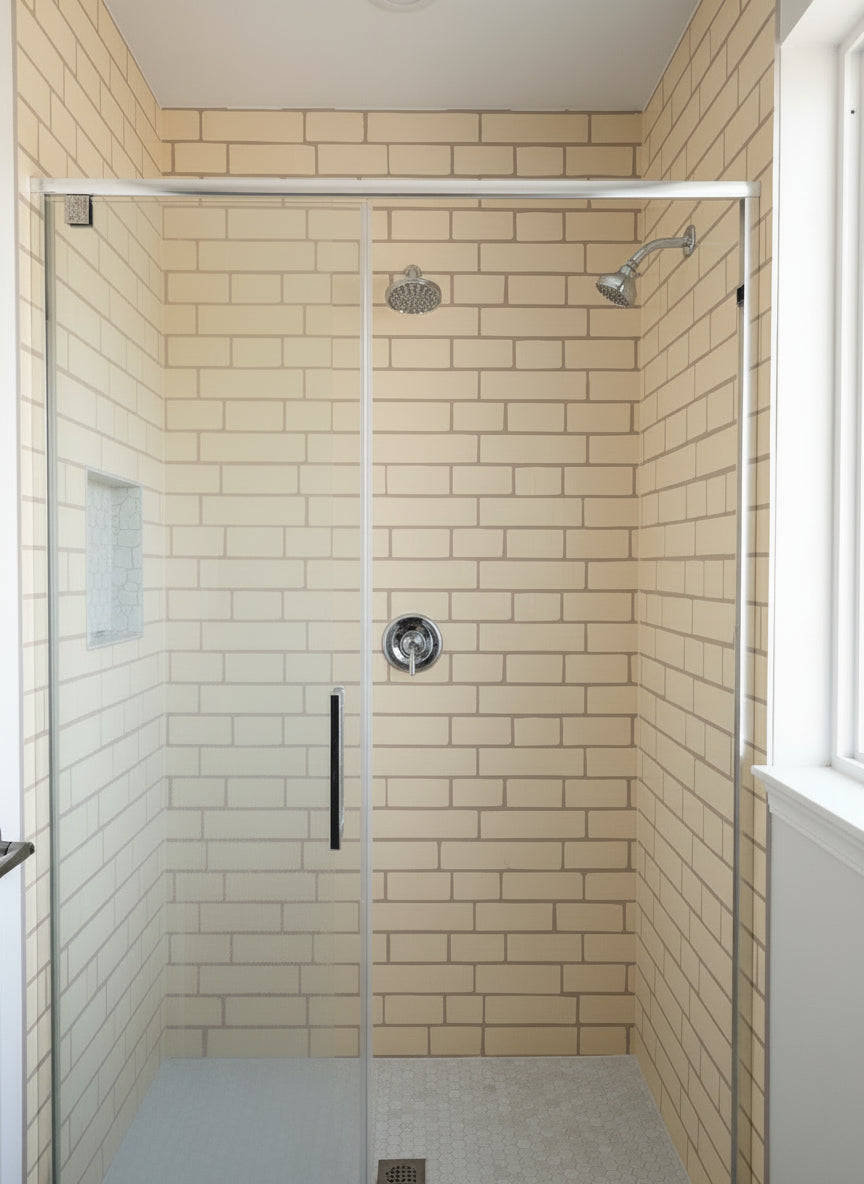 Cream & Grey Tile Self-Adhesive Roll