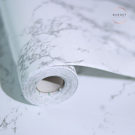 White / Grey Matt Marble (Excellent for Countertops ) - Budget Interiors