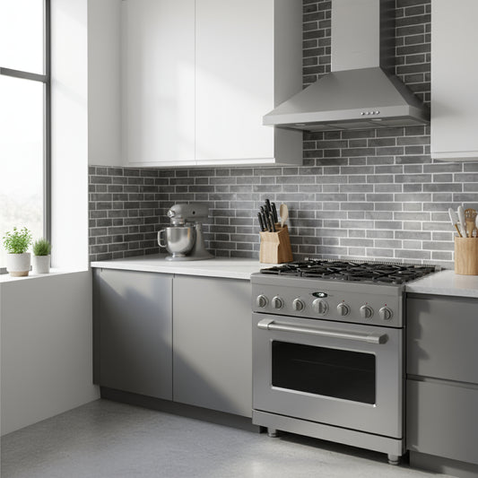 Grey Tile Self-Adhesive Backsplash Roll