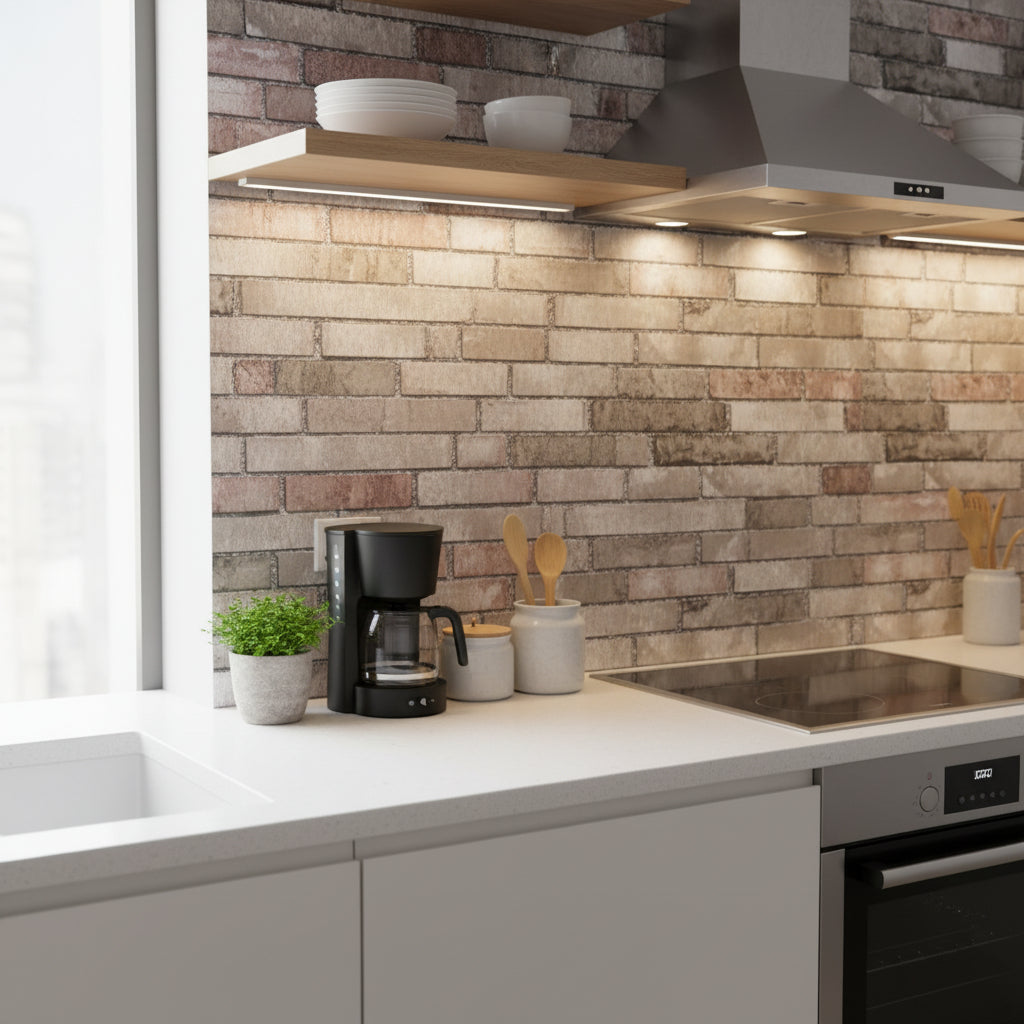 Tile Effect Self-Adhesive Backsplash Roll