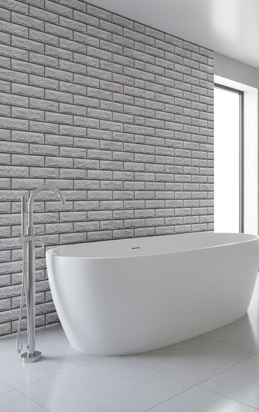 Grey 3D Tile Effect Stick On Roll