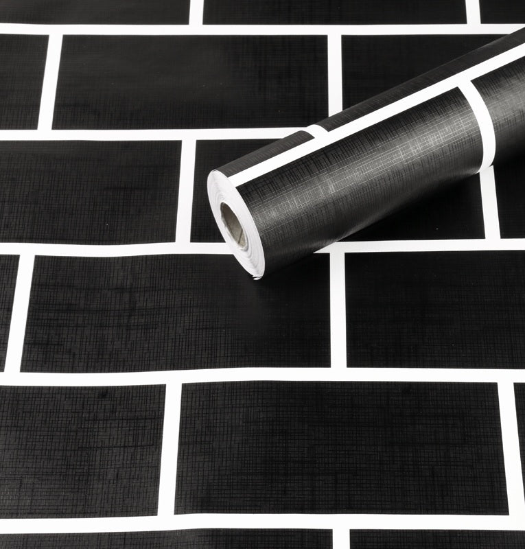 Black Tile Effect, Extra Large 1000cm Roll