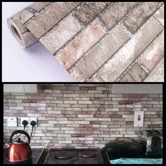 Tile Effect Stick On Kitchen Backsplash