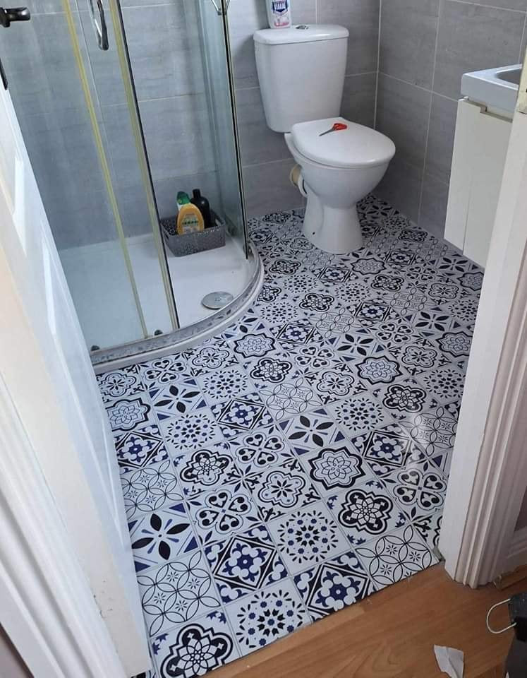 Navy & White Mosaic Tile