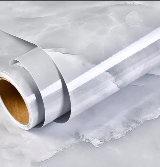 Grey Gloss Marble ( 2 Rolls Available)