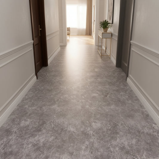 Grey Marble Self-Adhesive Roll over Existing Floor