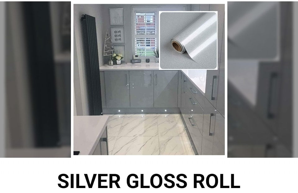 Silver / Grey Gloss Self Adhesive Roll