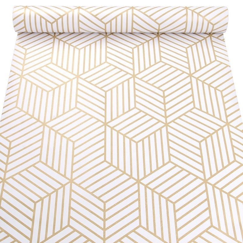 Gold & White Geometric Wallpaper