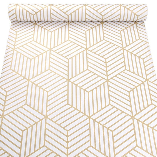 Gold & White Geometric Wallpaper