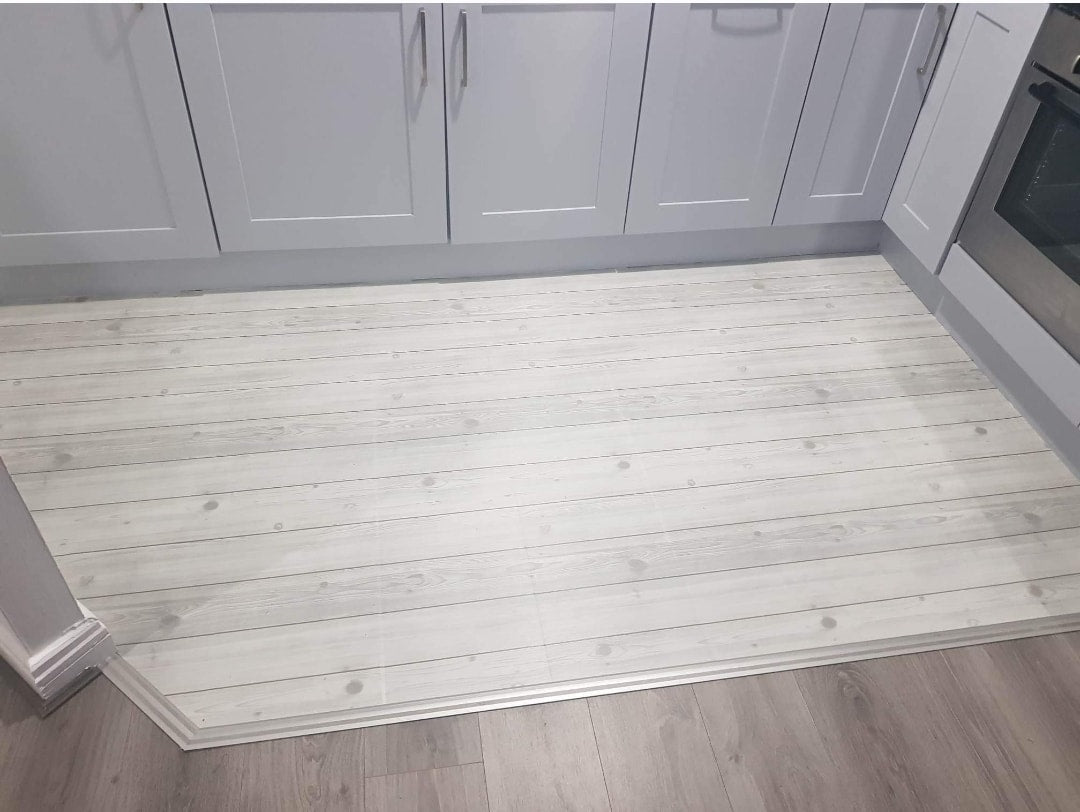 Grey Wood Stick on Roll over Existing Floor